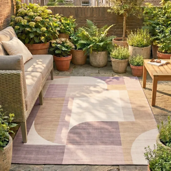Gartenteppich Abstrakt - Groovy Shapes Pastell