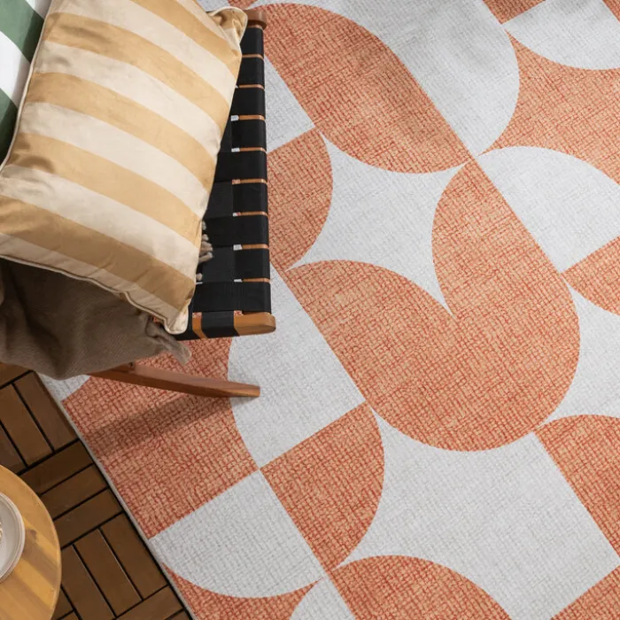 Gartenteppich Abstrakt - Groovy Tiles Terrakotta
