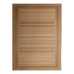 Garten Teppich Jute - Mavi Stripes Creme Braun