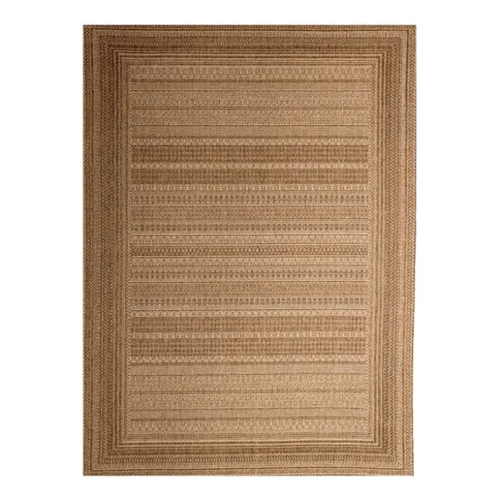 Garten Teppich Jute - Mavi Stripes Creme Braun