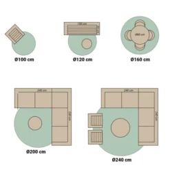 Garten Teppich Rund - Nusa Medallion Beige Creme