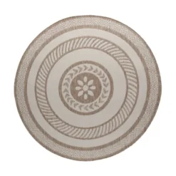 Garten Teppich Rund - Nusa Medallion Beige Creme