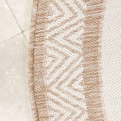 Garten Teppich Rund - Nusa Medallion Beige Creme