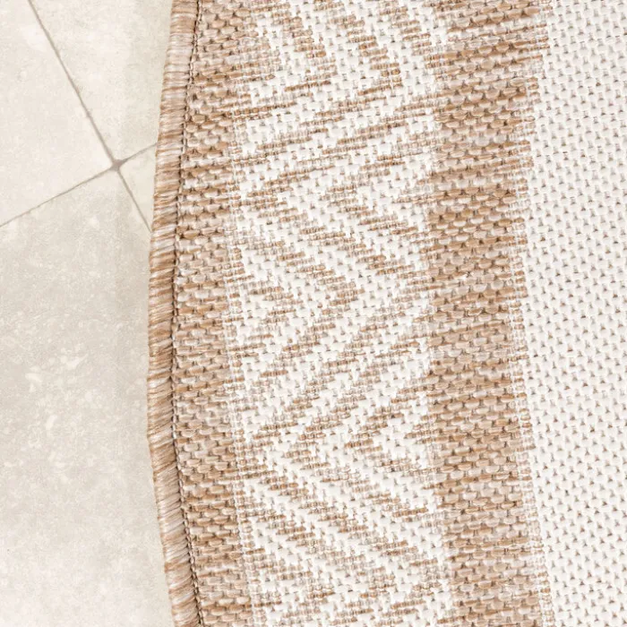 Garten Teppich Rund - Nusa Medallion Beige Creme