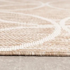 Geometrischer Outdoor Teppich - Faro Ripple Beige