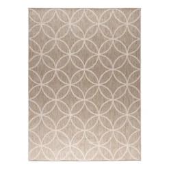 Geometrischer Outdoor Teppich - Faro Ripple Beige