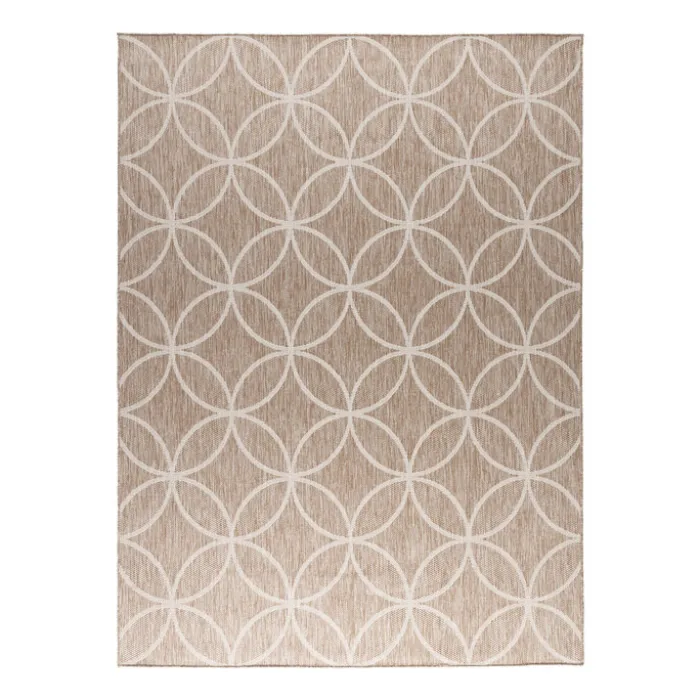 Geometrischer Outdoor Teppich - Faro Ripple Beige