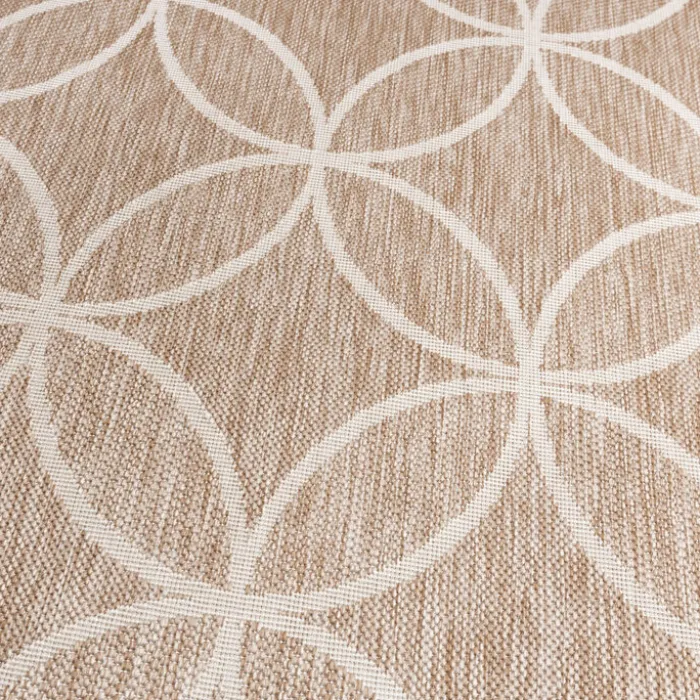 Geometrischer Outdoor Teppich - Faro Ripple Beige