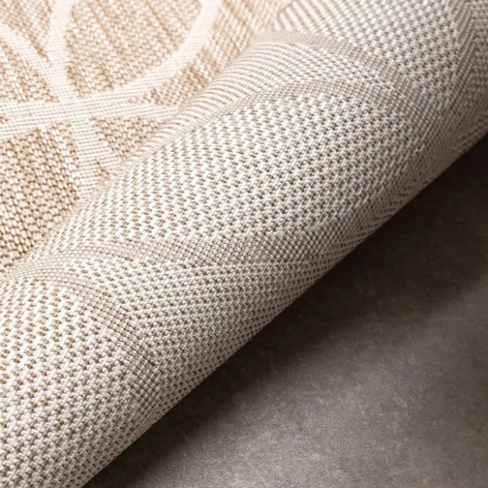Geometrischer Outdoor Teppich - Faro Ripple Beige