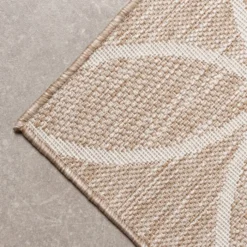 Geometrischer Outdoor Teppich - Faro Ripple Beige