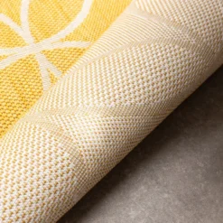 Geometrischer Outdoor Teppich - Faro Ripple Gelb