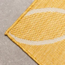 Geometrischer Outdoor Teppich - Faro Ripple Gelb