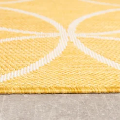 Geometrischer Outdoor Teppich - Faro Ripple Gelb