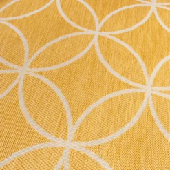 Geometrischer Outdoor Teppich - Faro Ripple Gelb
