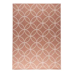 Geometrischer Outdoor Teppich - Faro Ripple Rosa