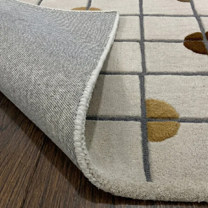 Geometrischer Teppich - Brunello Circles Gelb