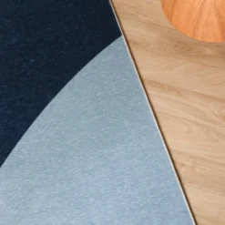 Geometrischer Teppich - Swing Circles Blau Braun