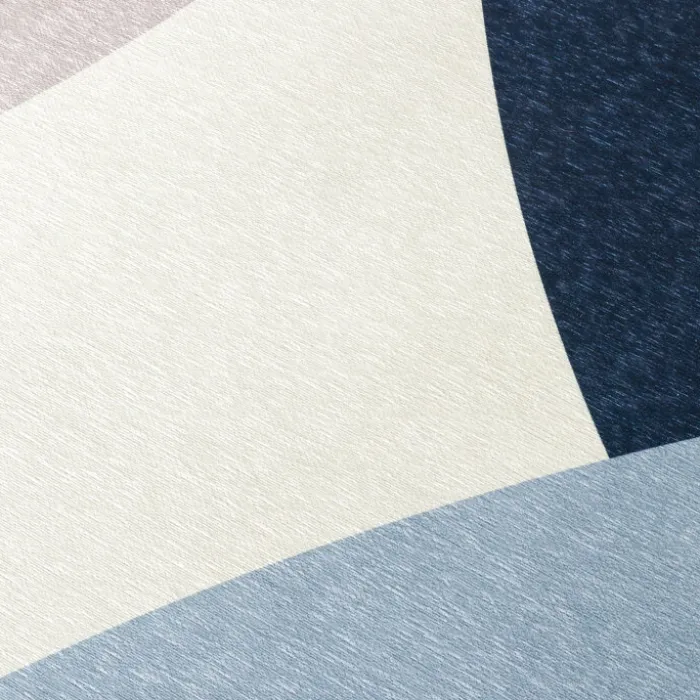 Geometrischer Teppich - Swing Circles Blau Braun