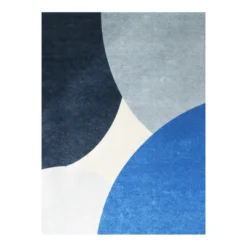 Geometrischer Teppich - Swing Circles Blau