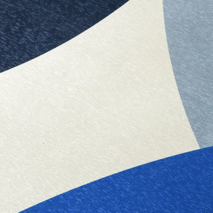 Geometrischer Teppich - Swing Circles Blau