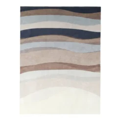 Geometrischer Teppich - Swing Waves Blau Braun
