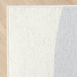 Geometrischer Teppich - Swing Waves Blau