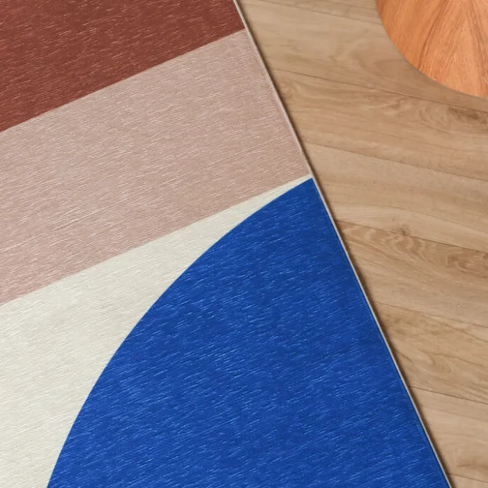 Geometrischer Teppich - Swing Shapes Blau Rosa