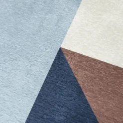 Geometrischer Teppich - Swing Shapes Blau Braun