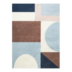 Geometrischer Teppich - Swing Shapes Blau Braun