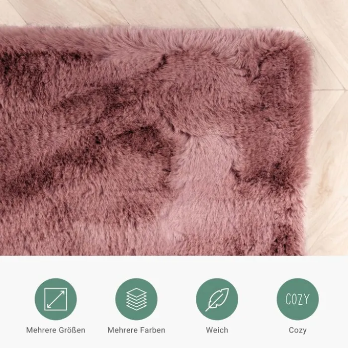 Hochflor Läufer - Comfy Supreme Dunkelrosa