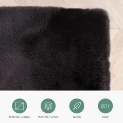 Hochflor Läufer - Comfy Supreme Schwarz