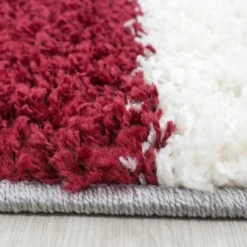 Hochflor Läufer - Cube Rot - 80x250cm