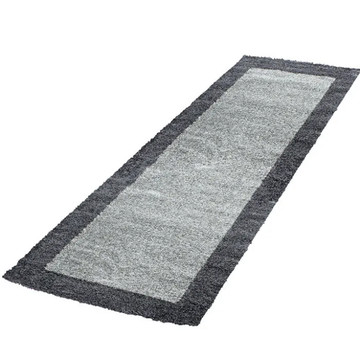 Hochflor Läufer - Edge Grau - 80x250cm