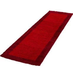 Hochflor Läufer - Edge Rot - 80x250cm