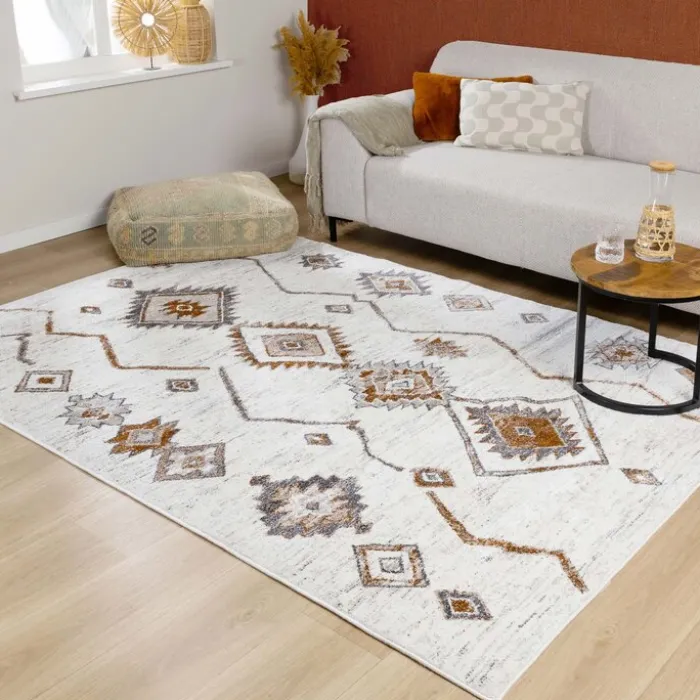 Hochflor Teppich - Blend Aztec Creme Bunt
