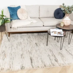 Hochflor Teppich - Blend Creme Blau