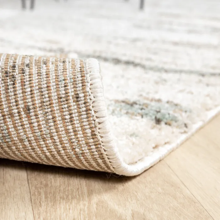 Hochflor Teppich - Blend Creme Blau
