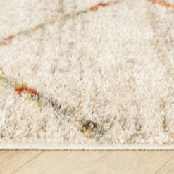 Hochflor Teppich - Blend Lines Creme Bunt