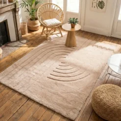 Hochflor Teppich - Carvy Curves Taupe