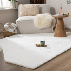 Hochflor Teppich - Comfy Supreme Weiß