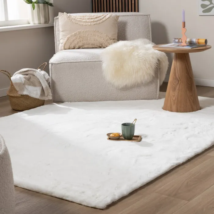 Hochflor Teppich - Comfy Supreme Weiß