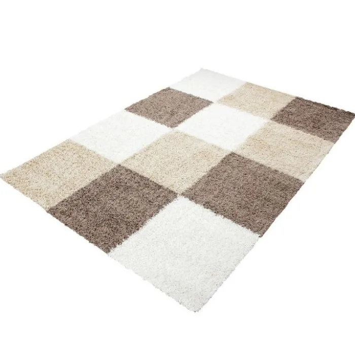 Hochflor Teppich - Cube Mokka
