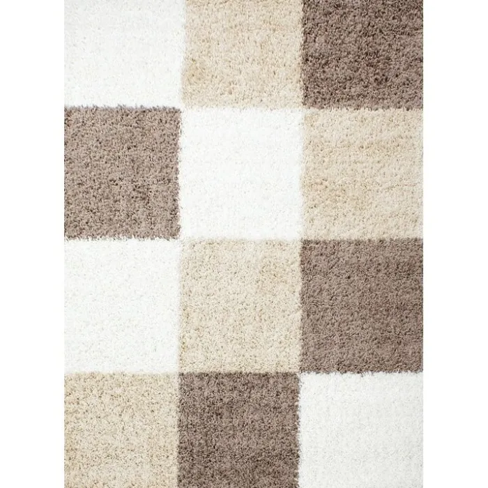 Hochflor Teppich - Cube Mokka