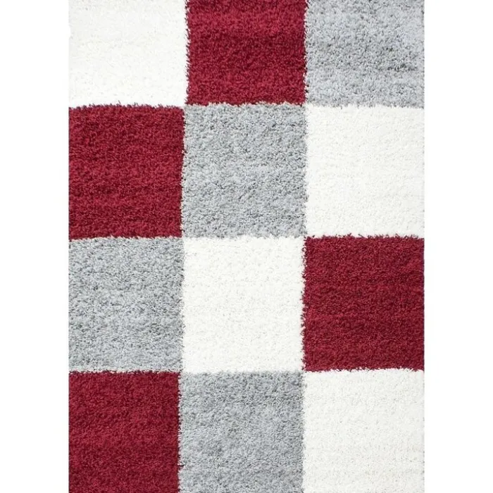 Hochflor Teppich - Cube Rot