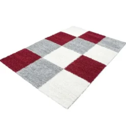 Hochflor Teppich - Cube Rot