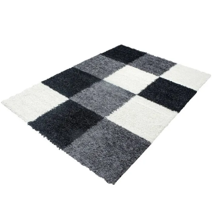 Hochflor Teppich - Cube Schwarz