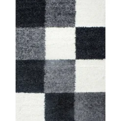 Hochflor Teppich - Cube Schwarz