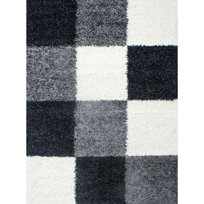 Hochflor Teppich - Cube Schwarz