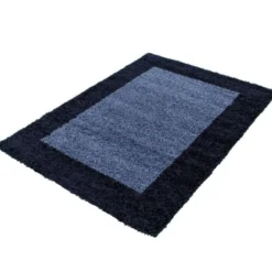 Hochflor Teppich - Edge Blau