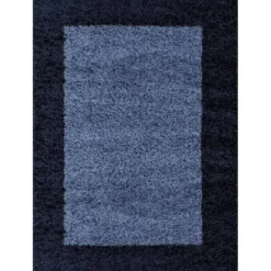 Hochflor Teppich - Edge Blau